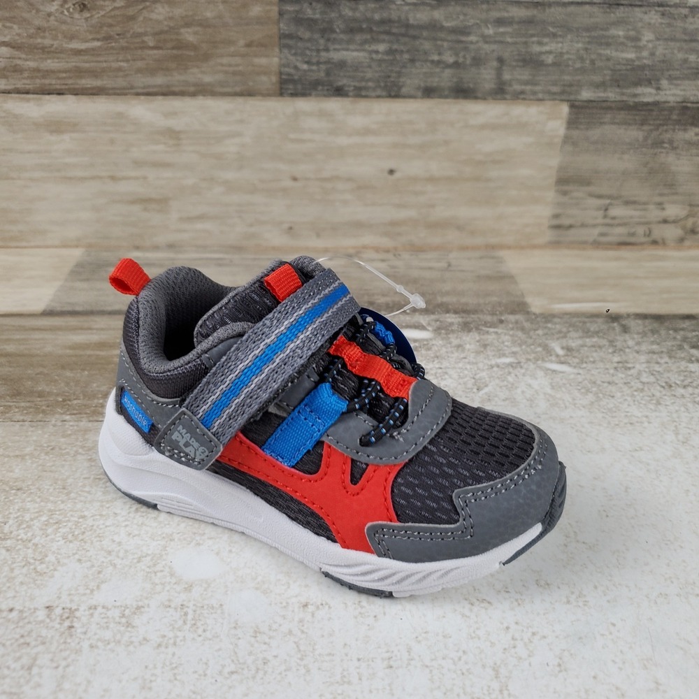 Stride Rite Made2Play Kids Shoes Sz 5 M Black Multi Mesh Hook-and-Loop Sneakers